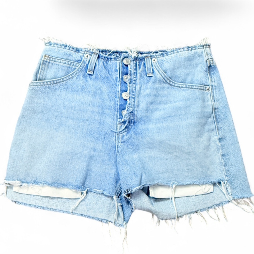 Hudson Distressed Button Fly Designer Shorts